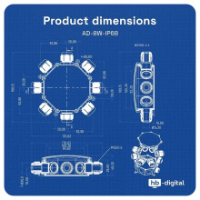 IP68 Waterproof Junction Box Outdoor, 8Way M25 Gland Wire Connector Extension Electrical Cable Project Protector