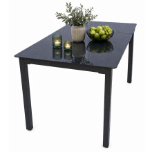 (Garden Dining Table, Home Assembly Required) Alu Glass Garden Table Balcony Table 140x80