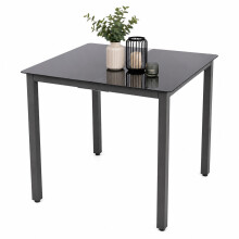 (Garden Dining Table, Home Assembly Required) Alu Glass Garden Table Balcony Table 80x80