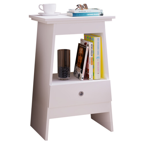 (Matt, Modern/Contemporary) Wooden side table bedside table Spidali