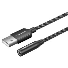 VENTION Placa de Som USB Placa de Áudio USB para 3,5mm Adaptador Externo de Placa de Som com Microfone para Fone de Ouvido para Laptop