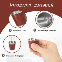 Paquet de 12 Verres à Shot en Métal pour Suspendre des Verres à Shot en Acier Inoxydable avec Chaîne Verre à Shot 30 Ml Gobelet à Shot pour les
