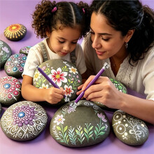 Rock Dot Painting Tools Set-2 Mandala Dotting Pens with 10 Stamping Pens for Rock Art,DIY Crafts,Ceramic Painting
