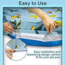 Round Pool Cover for 122cm Pools Summer Winter Pool Cover for Dog Pools UV-Resistant Waterproof Dustproof