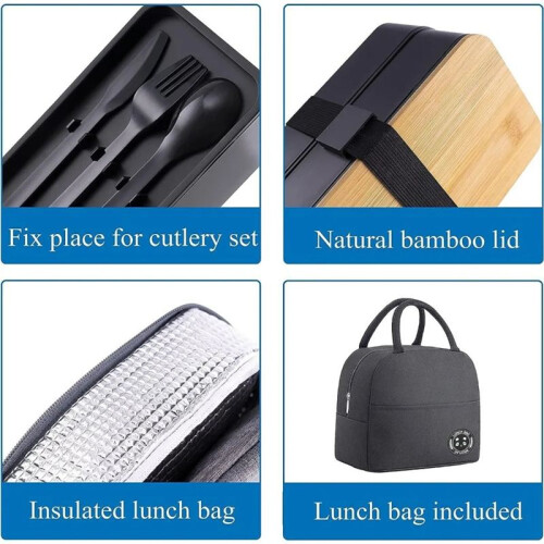 Stackable Lunch Box with Thermal Insulation Bag Microwave Lunch Box Suitable for Office Workers and Students. 2