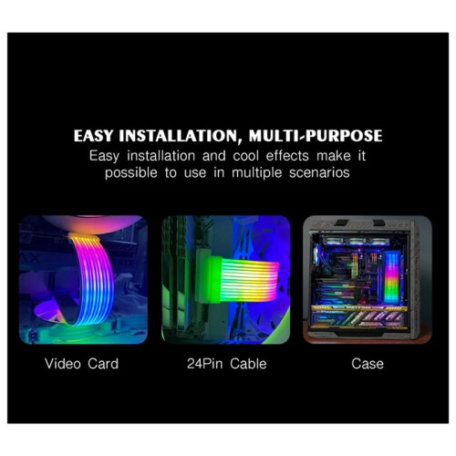 RGB LED Strip ARGB Sync Board for Computer Power Supply ATX 24PIN GPU  Card 8Pin Cable Case X12 1