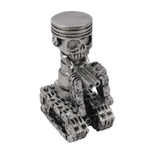 Handmade Piston Skull Face Art Figurine Carved Skeleton Face Sculpture Home Office Desktop Decor Ornament-A