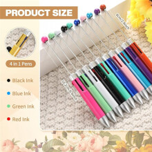 50 Stylos Ă Perles en Plastique en Vrac Multicolores Mignons Stylos Ă Perles de 1,0 mm Stylos Ă Bille Ă Perles 4 en 1 Faisant des Fournitures de
