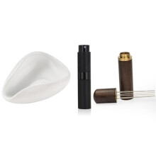 Ensemble de 3 Pièces avec Flacon Pulvérisateur, Tasse Doseuse de Grains de Café et Outil WDT, Kit de Plateaux de Récipients Doseurs en Céramique,