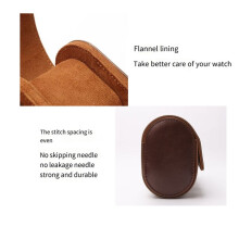 1-Slot Watch Roll Travel Case Portable Vintage Leather Watch Display Case Watch Storage Box Watch Organizers Brown S
