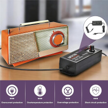 Adjustable Power Supply 3V-12V 60W Universal, 5A AC Adapter with LED Voltage Display for LED TFT Monitors EU Plug