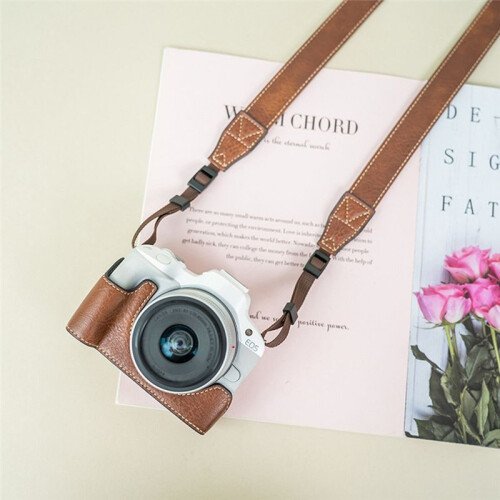 For  R50/100 Camera Bag Protective Case Lychee Pattern Pu Case R50/100 Miniature DSLR RP Base with Shoulder Strap D 2