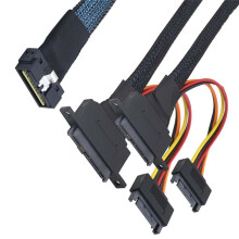 PCI-E Slimline LP Low Profile SFF-8654 8I 74P to 2X SFF-8639 U.2 U2 15P Power NVME for SSD Cable 1M