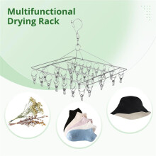 6pcs Stainless Steel Herb Drying Rack with 30 Clips, Windproof, Space-Saving for Aromatic Herbs, Spices, Tea Leaves