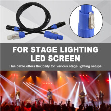 Hochwertiges Powercon 3-Pin XLR Combo Kabel 1m DMX512 Power Con Kabel für Bühnenbeleuchtung LED-Bildschirm