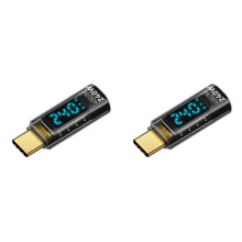 2X Type C Naar Type C OTG-Adapter 240W USB4 Digitale Display-Oplaadadapter 8K-Videooverdracht voor Telefoon en Tablet, Helder Zwart