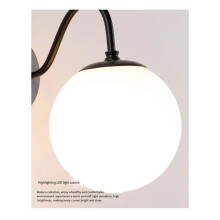 Modern Bedroom Wall Sconce Fixture Milk White Globe Glass Wall Lamp for Bathroom Kitchen LivingRoom Vanity Hallway