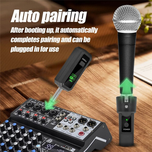 New 6.35mm UHF XLR Adapter Wireless Microphone Transmitter Receiver for Dynamic Microphone Guitar Audio Mixer PA System