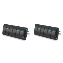 2X Panel Interruptor Basculante LED 12 V y 24 V, 6 Unidades, Panel Interruptores Encendido y Apagado para Accesorios Automóviles, Barcos, Caravanas y