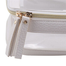 2X Clear Makeup Case Toiletry Bag Multipurpose Travel Makeup Train Case Portable Cosmetic Organizer Transparent Bag