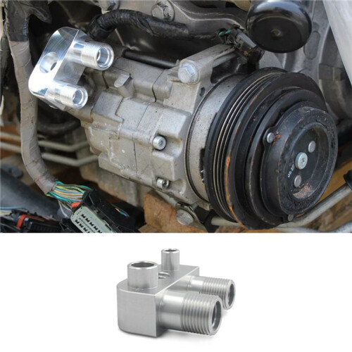 2X for LSX LS3 Engine Swap Conversion A/C  Compressor Adapter Fitting, AC Compressor Aluminum Adapter 2