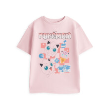 (11-12 Years) Pokemon Short Sleeved T-Shirt (Girls Pink)