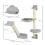 Three-Piece Wall-Mounted Cat Shelves, with Hammock, Ladder, Platforms, Scratching Post - Grey 5