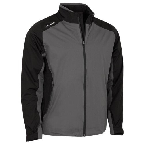 (XL, Caviar) Callaway Mens Stormlite lll Waterproof SwingTech Full Zip Golf Jacket