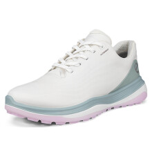 (UK 6, White/Ice Flower) Ecco Womens 2026 LT1 Lace Up Waterproof Leather Spikeless Golf Shoes