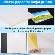 50 Sheets A4 White Self Adhesive Waterproof Sticker Label Matte Surface Paper for Lazer Inkjet Printer Copier