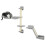 Three-Piece Wall-Mounted Cat Shelves, with Hammock, Ladder, Platforms, Scratching Post - Grey 1