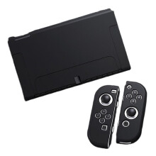 Protective Case for OLED Console and Joy-Cons, Can Be Inserted in Dock with Shell for OLED Black