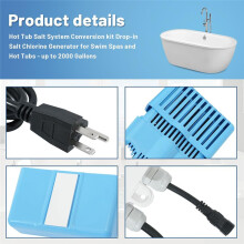 Hot Tub Salt System Conversion Kit for B0DZNK9NR6 Swim Spas and Hot Tubs to 2000 Gallons US Plug