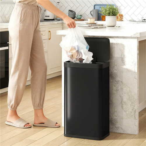 45L Kitchen Sensor Bin - Black 2