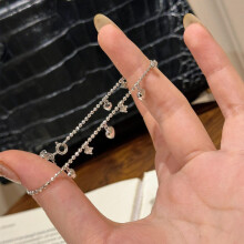 (Silver heart-shaped tassel diamond bracelet) Dainty Pearl Beaded Bracelet Gold Tone Crystal Charm Women Daily Wrist Jewellery