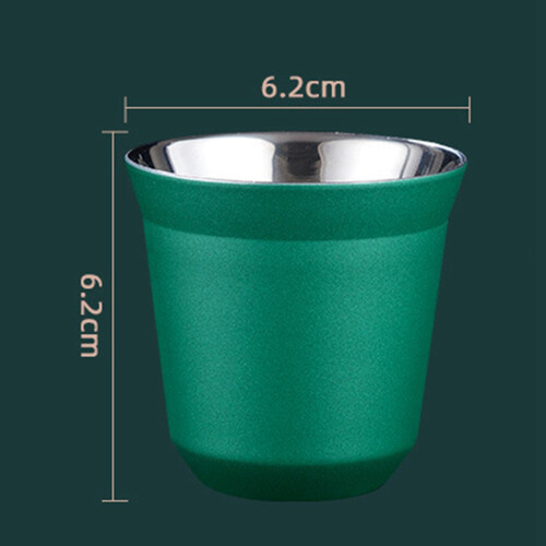 2X 80Ml Double Wall Stainless Steel Espresso Cup Insulation for  Pixie Coffee Cup Capsule Shape Coffee Mugs,A 2