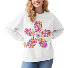 Damen Pullover Blumenmuster Bequem Warm Stilvoll Baumwolle Weiß S — strickpullover damen, langarmshirt floral