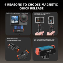 Flymile Magnetic Adapter for ACTION 4/5Pro Quick Release Extension Mount Base Action Camera Accessories