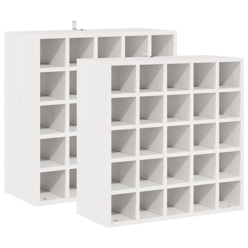 VidaXL vidaXL Wine Rack 2 pcs White 56 x 25 x 56 cm Solid Pine Wood 1