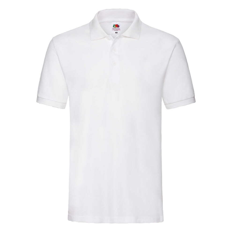 Fruit Of The Loom (Xl, White) Premium Mens Short Sleeve Polo Shirt