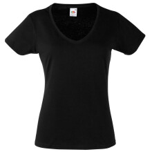 (XL, Black) Fruit Of The Loom Womens/Ladies Valueweight V Neck Lady Fit T-Shirt
