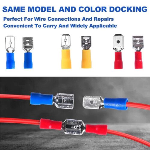 280pcs Insulated Wire Electrical Connectors with Tool Assorted Male/Female Wire Cable Crimp Terminals U-Type Fork Spade 2