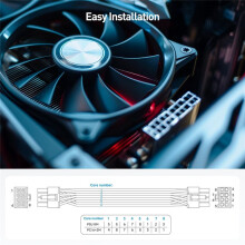 8-Poliges GPU-Stromkabel, 8-Poliger PSU-Stecker auf 6+2-Poliges PCIe-Steckerkabel, Grafikkarten-Stromkabel für RMi RMX CS-M