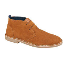 (9 UK, Tan) Roamers Mens Suede Desert Boots