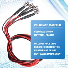 3 Stuk 4LED LED Licht Koplampen Achterlicht voor Hsp Rc4wd voor voor Axial Scx10 D90 Hpi RC Auto Crawler Rood Wit