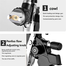 Spray Gun Hvlp Air Paint Sprayer Top Pot Spray Gun 1.3 Caliber Nozzle Spray Gun Paint Spray Gun High Atomization B