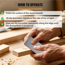 6 Piece Multi-Shaped Card Scraper Woodworking Set, 3 Rectangle 1 Beveled 1 Curved and 1 Gooseneck Wood Scraper