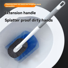 Toilettenbürste mit Langem Griff, für Den Heimgebrauch, Keine Toten Ecken, Kein Lochen Erforderlich, Wandmontierte Badezimmer-Reinigungsbürste mit