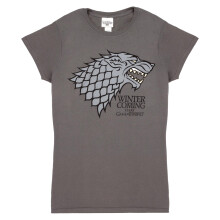 (S, Grey) Game of Thrones Womens/Ladies Stark Sigil Winter Is Coming T-Shirt