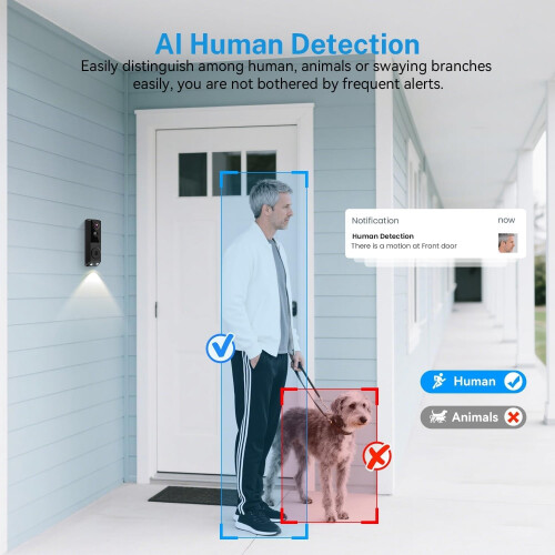 Wireless Video Doorbell Camera 2.4G WiFi Motion Detection Night Vision Chime 2